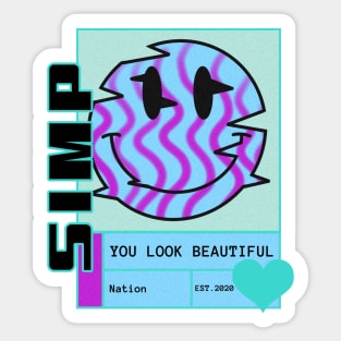 Simp Nation Funky Retro Vibes Sticker